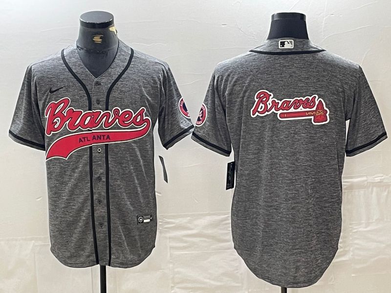 Men Atlanta Braves Blank Grey Jointly 2024 Nike MLB Jersey style 6